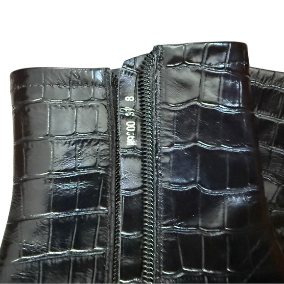 Shoemaker Queen Black Faux Croc Ankle Boots | Size 8 - Picture 6 of 7